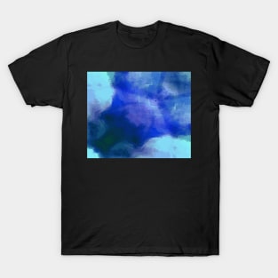 Abstract, digital painting, clouds, blue, purple, green, ocean blues, swirls, T-Shirt